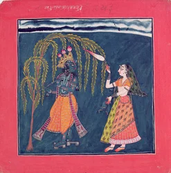 Krishna spielt eine Flöte, aus dem 